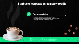 Starbucks Corporation Company Profile Powerpoint Presentation Slides CP CD Visual