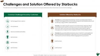 Starbucks investor funding elevator challenges and solution offered by starbucks
