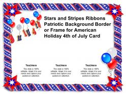 Stars and stripes ribbons patriotic background border or frame for american holiday 4th of july card