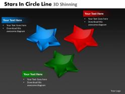 Stars in circle line 3d shinning powerpoint slides and ppt templates db