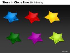 Stars in circle line 3d shinning powerpoint slides and ppt templates db