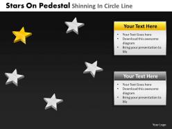 Stars on pedestal shinning in circle line powerpoint slides and ppt templates db