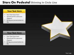 Stars on pedestal shinning in circle line powerpoint slides and ppt templates db