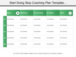 Start doing stop coaching plan template with numbers
