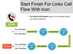 Start finish for links call flow with icon