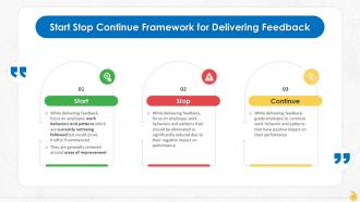 Start Stop Continue Framework For Delivering Feedback Training Ppt