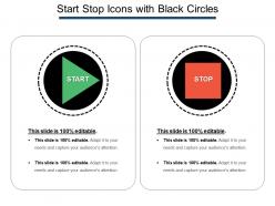 Start stop icons with black circles