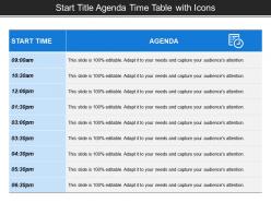 Start title agenda time table with icons