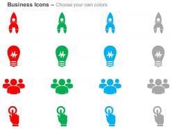 Start up teamwork idea generation push button ppt icons graphics