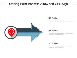 Starting point icon with arrow and gps sign