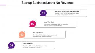 Startup Business Loans No Revenue Ppt Powerpoint Presentation Portfolio Graphics Example Cpb