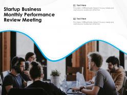 Startup business monthly performance review meeting