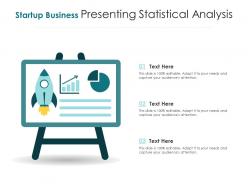 Startup business presenting statistical analysis