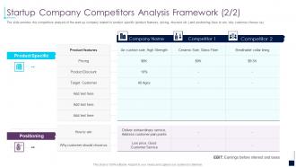 Startup company competitors analysis framework early stage investor value