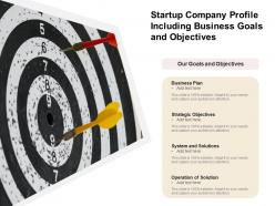 Startup company profile including business goals and objectives