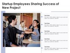Startup employees sharing success of new project