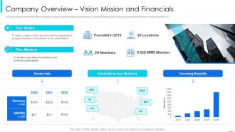 Startup financial pitch deck template company overview vision mission and financials