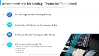 Startup financial pitch deck template investment ask for startup financial pitch deck