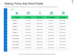 Startup firms that went public initial public offering ipo as exit option ppt ideas templates