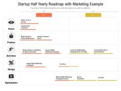 Startup half yearly roadmap with marketing example