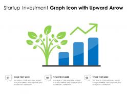 Startup investment graph icon with upward arrow