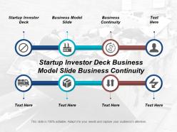 Startup investor deck business model slide business continuity cpb