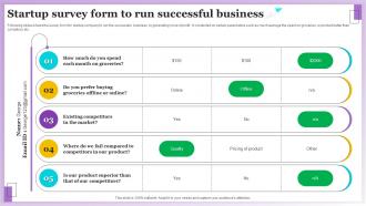 Startup Survey Form To Run Successful Business Survey SS