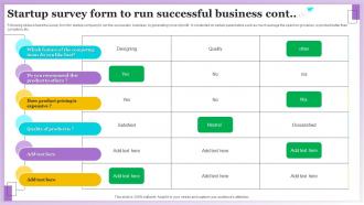 Startup Survey Form To Run Successful Business Survey SS Engaging Professionally
