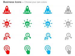 Startup vision and idea search money target selection ppt icons graphics