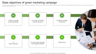 State Objectives Of Green Marketing Campaign Sustainable Supply Chain MKT SS V