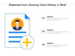 Statement icon showing client history in brief
