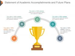 Statement of academic accomplishments and future plans ppt icon