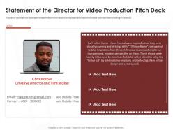 Statement of the director for video production pitch deck