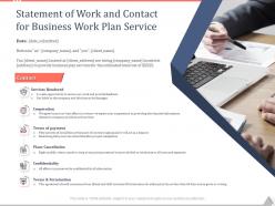 Statement of work and contact for business work plan service ppt powerpoint tips
