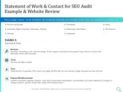 Statement Of Work And Contact For SEO Audit Example And Website Review Ppt Model