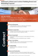 Statement Of Work And Contract Building Brand And Marketing One Pager Sample Example Document