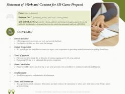 Statement of work and contract for 3d game proposal ppt powerpoint inspiration