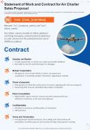 Statement Of Work And Contract For Air Charter Sales Proposal One Pager Sample Example Document