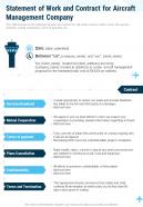 Statement Of Work And Contract For Aircraft Management Company One Pager Sample Example Document