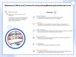 Statement of work and contract for automating marketing activities services ppt topics