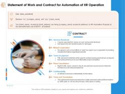 Statement of work and contract for automation of hr operation cost expensive ppt powerpoint rules