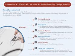 Statement of work and contract for brand identity design service ppt powerpoint grid