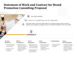 Statement Of Work And Contract For Brand Promotion Consulting Proposal Ppt Portfolio