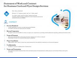 Statement of work and contract for business card and flyer design services ppt clipart