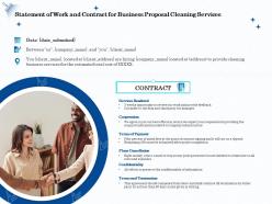 Statement of work and contract for business proposal cleaning services ppt file slides