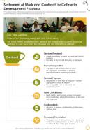 Statement Of Work And Contract For Cafeteria Development Proposal One Pager Sample Example Document
