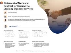 Statement of work and contract for commercial cleaning business services ppt icon