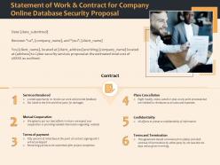 Statement of work and contract for company online database security proposal ppt file aids
