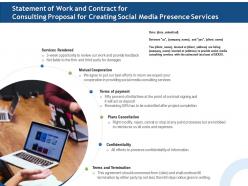 Statement Of Work And Contract For Consulting Proposal For Creating Social Media Presence Services Ppt File Slides