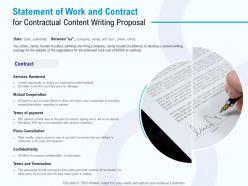 Statement of work and contract for contractual content writing proposal ppt powerpoint presentation outline ideas